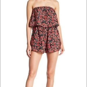 NWT strapless floral romper